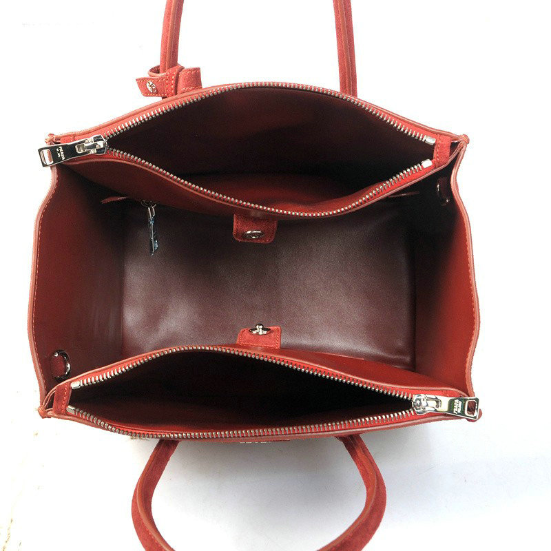 2014 Prada Suede Leather Tote Bag BN2619 winered